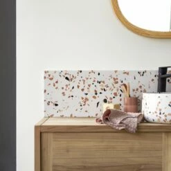 Ava Splashback In Brown Premium Terrazzo 120 Cm Ref. 6235