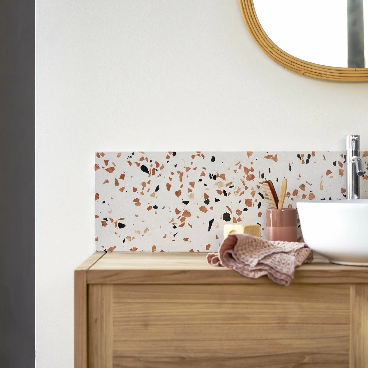 Ava Splashback In Brown Premium Terrazzo 80 Cm Ref. 6243 3 Ava Splashback In Brown Premium Terrazzo 80 Cm Ref. 6243