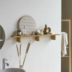 Bahya Solid Teak Horizontal Bathroom Shelf Ref. 2597
