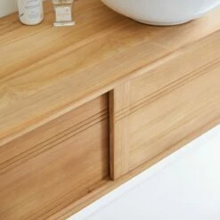 Basic Solid Teak Vanity Unit 140 Cm Ref. 1780 -TIKAMOON Sales 1200 1200 basic solid teak vanity unit 140 cm 4