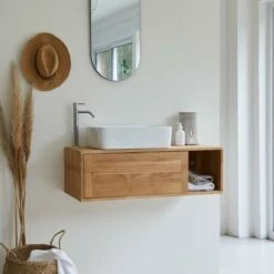 Basic Solid Teak Vanity Unit 95 Cm Ref. 1777 -TIKAMOON Sales 1200 1200 basic solid teak vanity unit 95 cm 3