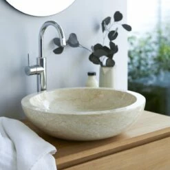 Calypso Cream Marble Washbasin Ref. 1119