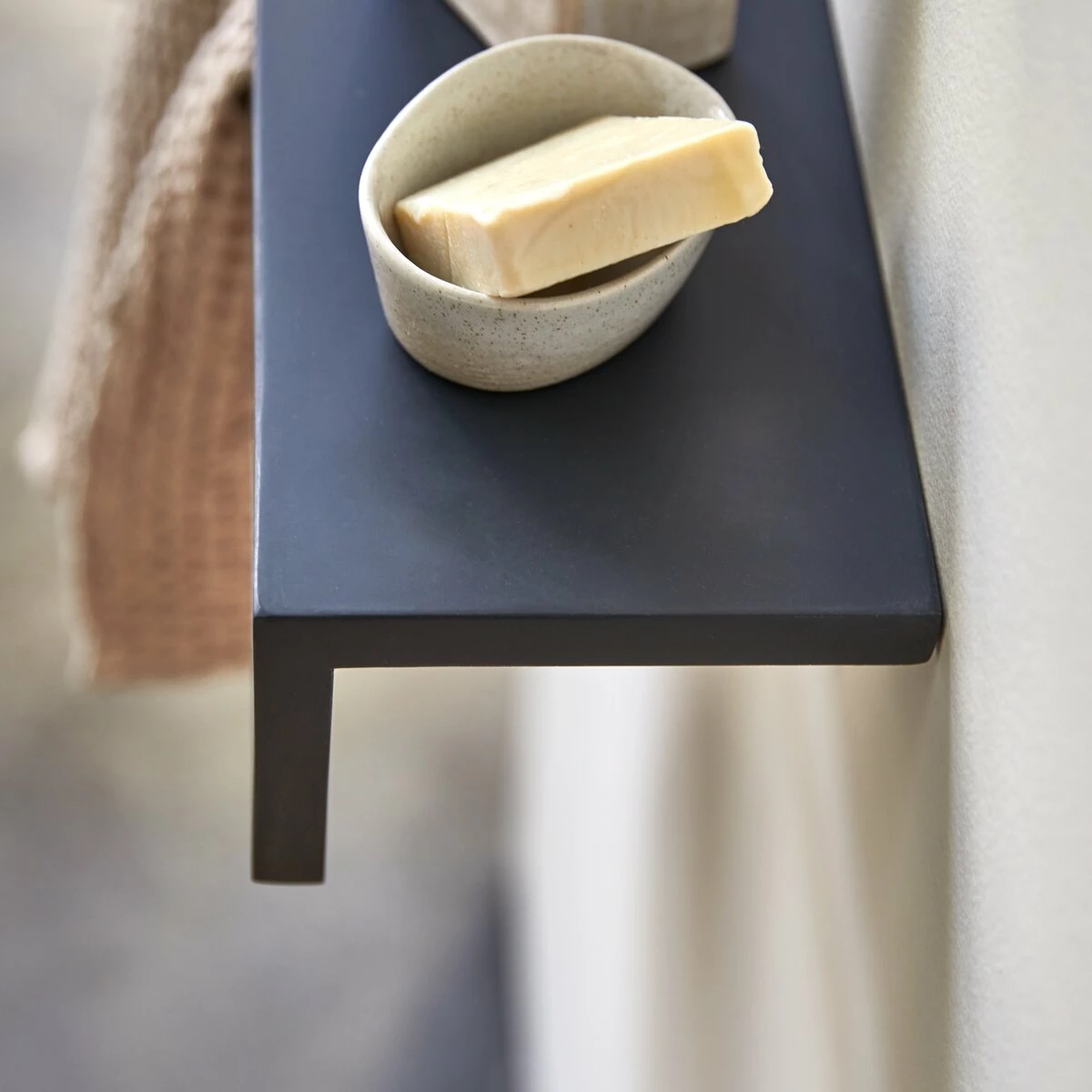 Clea Wall Mounted Towel Rack In Black Terrazzo Ref. 6247 5 Clea Wall Mounted Towel Rack In Black Terrazzo Ref. 6247 - Image 3