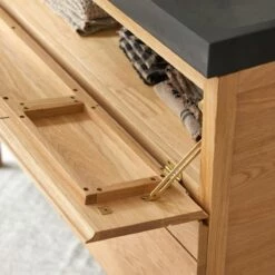 Easy Solid Oak And Lava Stone Bathroom Cabinet 120 Cm Ref. 2247 -TIKAMOON Sales 1200 1200 easy solid oak and lava stone bathroom cabinet 120 cm 5