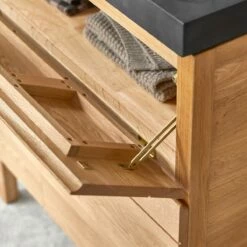 Easy Solid Oak And Lava Stone Bathroom Cabinet 80 Cm Ref. 2248 -TIKAMOON Sales 1200 1200 easy solid oak and lava stone bathroom cabinet 80 cm 2