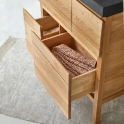 Easy Solid Oak And Lava Stone Bathroom Cabinet 80 Cm Ref. 2248 -TIKAMOON Sales 1200 1200 easy solid oak and lava stone bathroom cabinet 80 cm 4