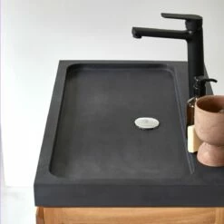 Easy Solid Oak And Lava Stone Bathroom Cabinet 80 Cm Ref. 2248 -TIKAMOON Sales 1200 1200 easy solid oak and lava stone bathroom cabinet 80 cm 5