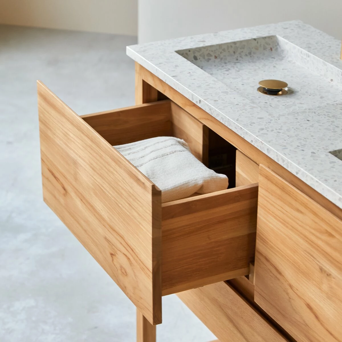 Edgar Moon 120 Cm Solid Teak And Premium Terrazzo Vanity Unit Ref. 6244 7 Edgar Moon 120 Cm Solid Teak And Premium Terrazzo Vanity Unit Ref. 6244 - Image 5