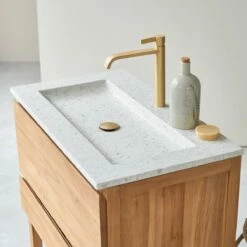 Edgar Moon 80 Cm Solid Teak And Premium Terrazzo Vanity Unit Ref. 6251 -TIKAMOON Sales 1200 1200 edgar moon 80 solid teak and premium terrazzo vanity unit 4