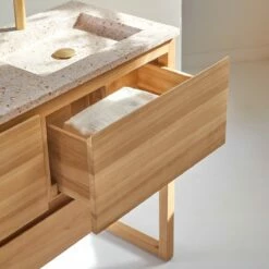 Edgar Pink 120 Cm Solid Teak And Premium Terrazzo Vanity Unit Ref. 6076 -TIKAMOON Sales 1200 1200 edgar pink 120 solid teak and premium terrazzo vanity unit 2