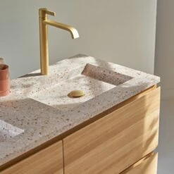 Edgar Pink 120 Cm Solid Teak And Premium Terrazzo Vanity Unit Ref. 6076 -TIKAMOON Sales 1200 1200 edgar pink 120 solid teak and premium terrazzo vanity unit 3