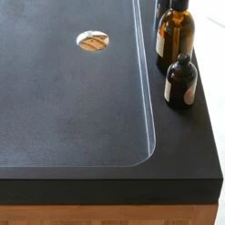 Edgar Solid Teak And Lava Stone Bathroom Cabinet 80 Cm Ref. 3420 -TIKAMOON Sales 1200 1200 edgar solid teak and lava stone bathroom cabinet 80 cm 2