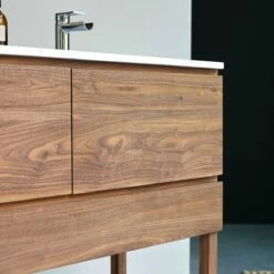 Edgar Solid Walnut And Moon Premium Terrazzo Bathroom Cabinet 120 Cm Ref. 4718 -TIKAMOON Sales 1200 1200 edgar solid walnut and moon premium terrazzo bathroom cabinet 120 cm 3