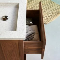 Edgar Solid Walnut And Moon Premium Terrazzo Bathroom Cabinet 120 Cm Ref. 4718 -TIKAMOON Sales 1200 1200 edgar solid walnut and moon premium terrazzo bathroom cabinet 120 cm 6