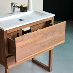 Edgar Solid Walnut And Moon Premium Terrazzo Vanity Unit 80 Cm Ref. 4724 -TIKAMOON Sales 1200 1200 edgar solid walnut and moon premium terrazzo vanity unit 80 cm 2