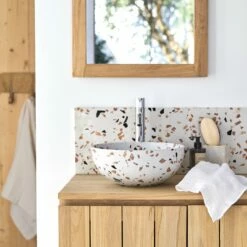 Elea Round Brown Premium Terrazzo Washbasin Ref. 6453 -TIKAMOON Sales 1200 1200 elea brown premium terrazzo washbasin 2