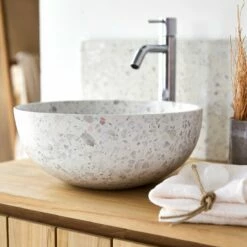 Elea Round Moon Premium Terrazzo Washbasin Ref. 6452 -TIKAMOON Sales 1200 1200 elea moon premium terrazzo washbasin 4
