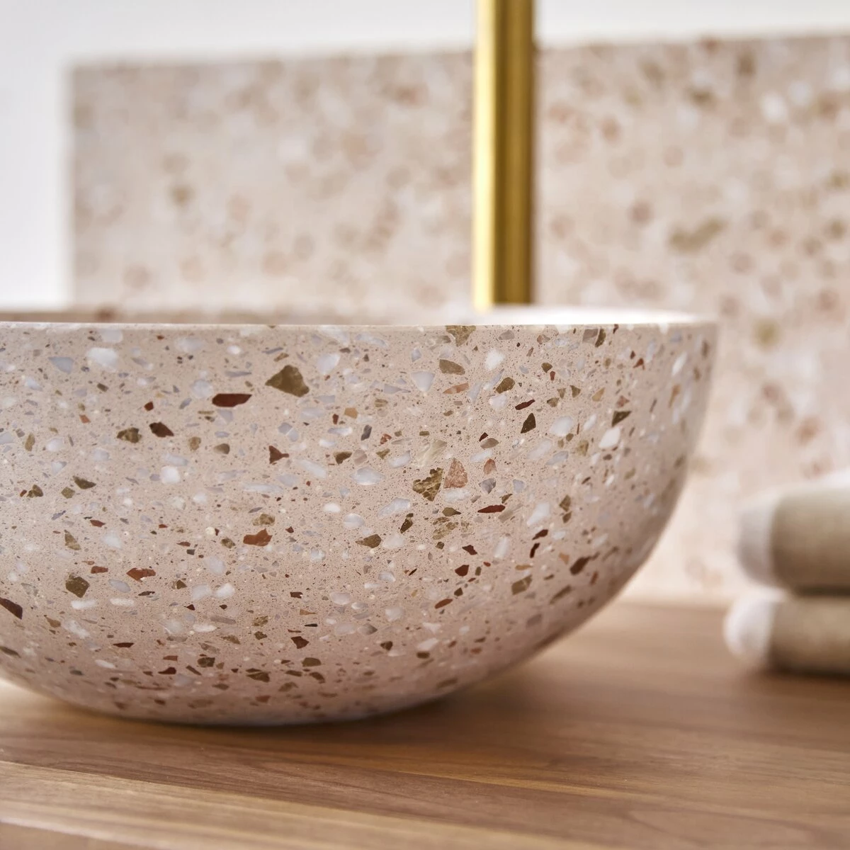 Elea Round Pink Premium Terrazzo Washbasin Ref. 6450 4 Elea Round Pink Premium Terrazzo Washbasin Ref. 6450 - Image 2