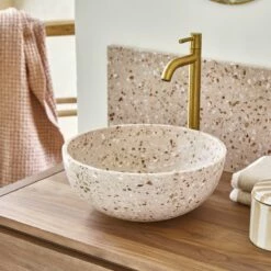 Elea Round Pink Premium Terrazzo Washbasin Ref. 6450