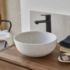 Elea Round White Premium Terrazzo Washbasin Ref. 6451