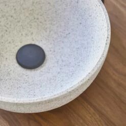 Elea Round White Premium Terrazzo Washbasin Ref. 6451 -TIKAMOON Sales 1200 1200 elea white premium terrazzo round washbasin 3