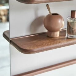 Félicie Walnut And Brass Mirror Shelving Unit Ref. 4128 11 Félicie Walnut And Brass Mirror Shelving Unit Ref. 4128 -TIKAMOON Sales 1200 1200 felicie walnut and brass mirror shelving unit 4