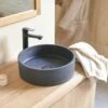 Gina Round Black Terrazzo Washbasin Ref. 6090 2 Gina Round Black Terrazzo Washbasin Ref. 6090 -TIKAMOON Sales 1200 1200 gina round black terrazzo washbasin