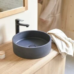 Gina Round Black Terrazzo Washbasin Ref. 6090