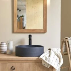 Gina Round Black Terrazzo Washbasin Ref. 6090 -TIKAMOON Sales 1200 1200 gina round black terrazzo washbasin 4