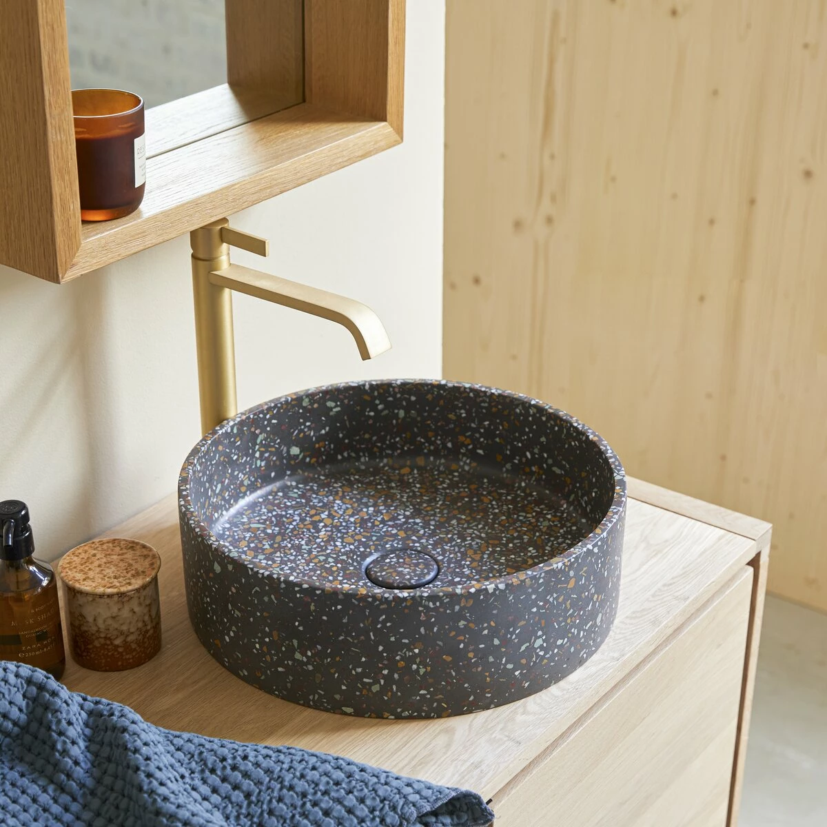 Gina Round Confetti Terrazzo Washbasin Ref. 6102 3 Gina Round Confetti Terrazzo Washbasin Ref. 6102