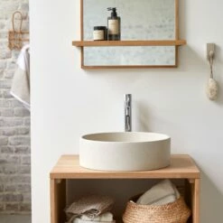 Gina Round Cream Terrazzo Washbasin Ref. 6098 -TIKAMOON Sales 1200 1200 gina round cream terrazzo washbasin 3