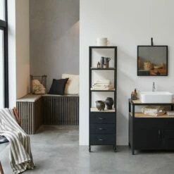 Industriel Mango And Metal Bathroom Column Ref. 2645