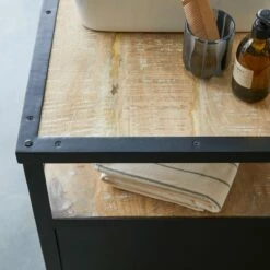 Front Page -TIKAMOON Sales 1200 1200 industriel solid mango wood and metal vanity unit 140 cm 1