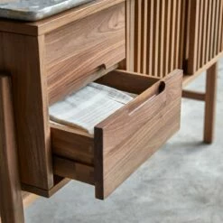 Isaure Solid Walnut And Premium Terrazzo Bathroom Cabinet 125 Cm Ref. 5589 -TIKAMOON Sales 1200 1200 isaure solid walnut and premium terrazzo bathroom cabinet 125 cm 2