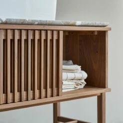 Isaure Solid Walnut And Premium Terrazzo Bathroom Cabinet 125 Cm Ref. 5589 -TIKAMOON Sales 1200 1200 isaure solid walnut and premium terrazzo bathroom cabinet 125 cm 4