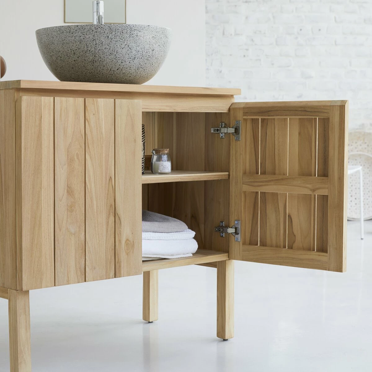 Jill Solid Teak Vanity Unit 80 Cm Ref. 4016 4 Jill Solid Teak Vanity Unit 80 Cm Ref. 4016 - Image 2