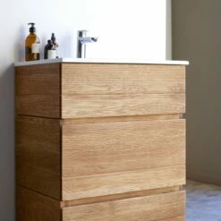 Karl Solid Oak And Ceramic Bathroom Cabinet 60 Cm Ref. 2676 -TIKAMOON Sales 1200 1200 karl solid oak and ceramic bathroom cabinet 60 cm 5