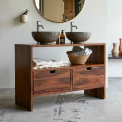 Kwarto Solid Sheesham Vanity Unit 110 Cm Ref. 1834 -TIKAMOON Sales 1200 1200 kwarto solid sheesham vanity unit 110 cm 3
