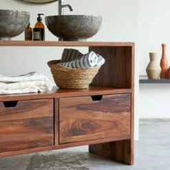 Kwarto Solid Sheesham Vanity Unit 110 Cm Ref. 1834 -TIKAMOON Sales 1200 1200 kwarto solid sheesham vanity unit 110 cm 4