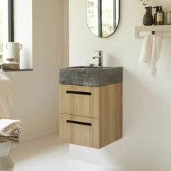Line Solid Oak And Marble Vanity Unit 40 Cm Ref. 6407 -TIKAMOON Sales 1200 1200 line solid oak and marble vanity unit 40 cm 3