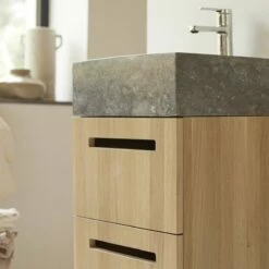 Line Solid Oak And Marble Vanity Unit 40 Cm Ref. 6407 -TIKAMOON Sales 1200 1200 line solid oak and marble vanity unit 40 cm 4