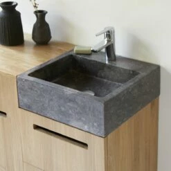 Line Solid Oak And Marble Vanity Unit 85 Cm Ref. 6408 -TIKAMOON Sales 1200 1200 line solid oak and marble vanity unit 85 cm 4