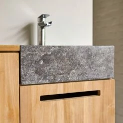 Line Solid Teak And Marble Bathroom Cabinet 85 Cm Ref. 2575 -TIKAMOON Sales 1200 1200 line solid teak and marble bathroom cabinet 85 cm 6