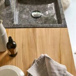 Line Solid Teak And Marble Bathroom Cabinet 85 Cm Ref. 2575 -TIKAMOON Sales 1200 1200 line solid teak and marble bathroom cabinet 85 cm 7