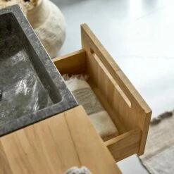 Line Solid Teak And Marble Bathroom Cabinet 85 Cm Ref. 2575 -TIKAMOON Sales 1200 1200 line solid teak and marble bathroom cabinet 85 cm 8