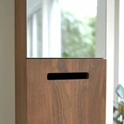 Line Solid Walnut High Mirror Storage Unit Ref. 4880 -TIKAMOON Sales 1200 1200 line solid walnut high mirror storage unit 2