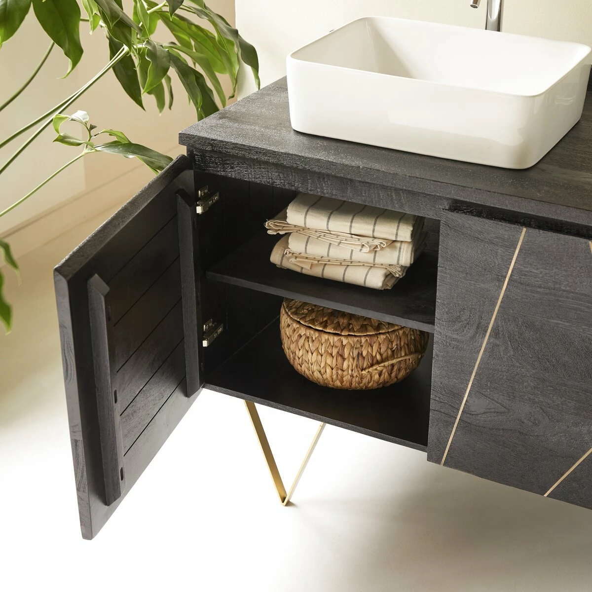Liv Solid Mango Wood Vanity Unit 155 Cm Ref. 2345 4 Liv Solid Mango Wood Vanity Unit 155 Cm Ref. 2345 - Image 2