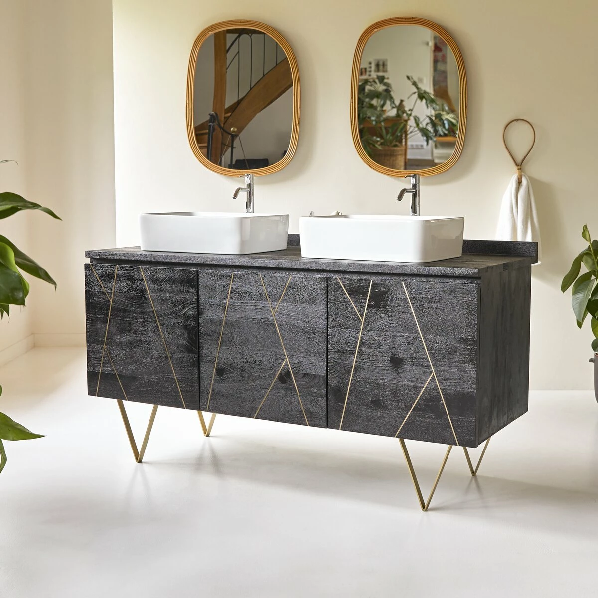 Liv Solid Mango Wood Vanity Unit 155 Cm Ref. 2345 6 Liv Solid Mango Wood Vanity Unit 155 Cm Ref. 2345 - Image 4