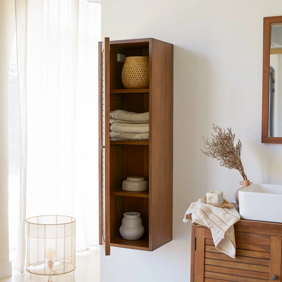 Loggia Tall Solid Acacia Bathroom Cabinet Ref. 2592 4 Loggia Tall Solid Acacia Bathroom Cabinet Ref. 2592 - Image 2