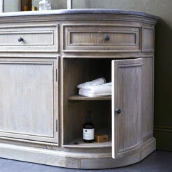 Louise Oak And Stone Vanity Unit 180 Cm Ref. 1813 -TIKAMOON Sales 1200 1200 louise oak and stone bathroom cabinet 180 cm 5